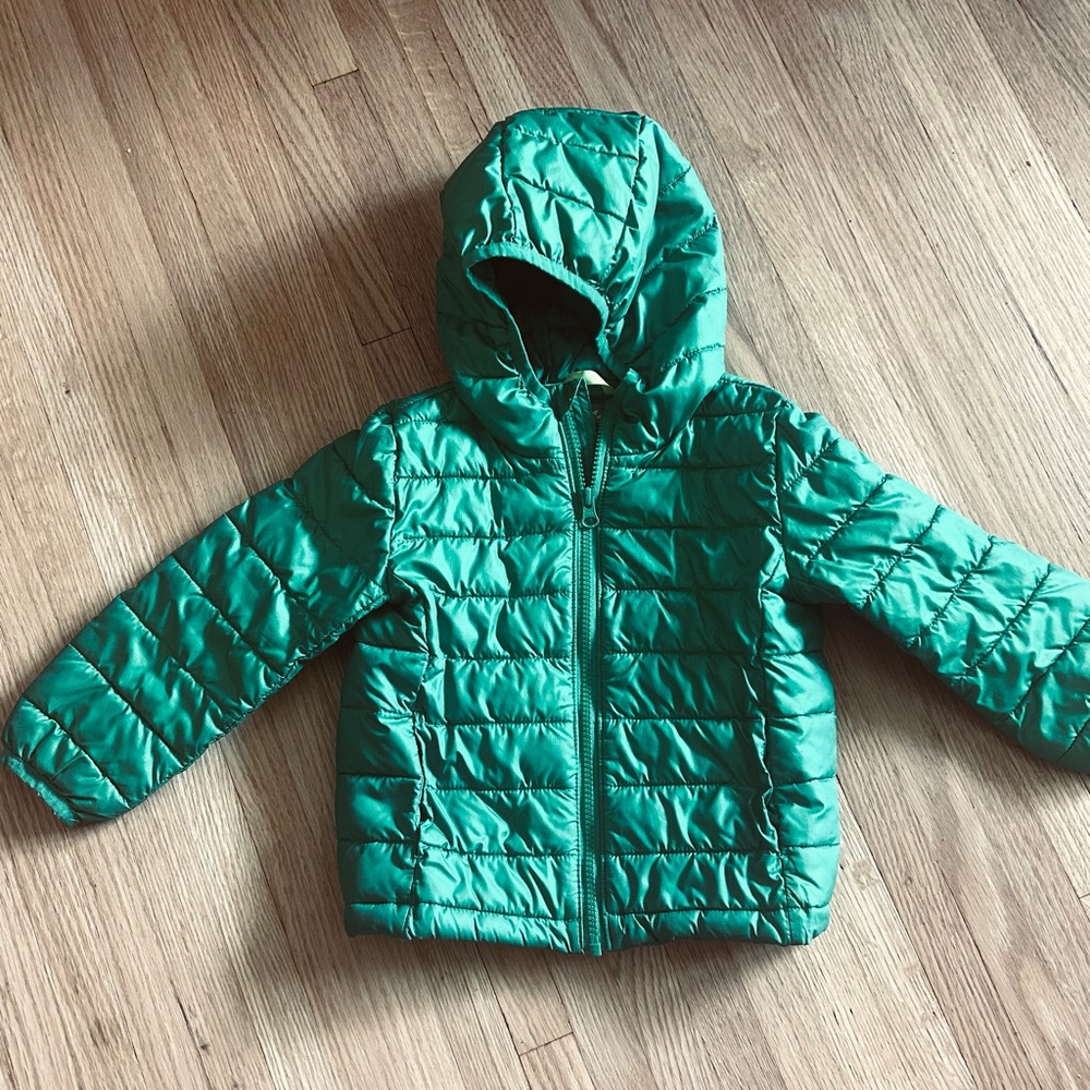 Primary Emerald Green Quilted Jacket 3T